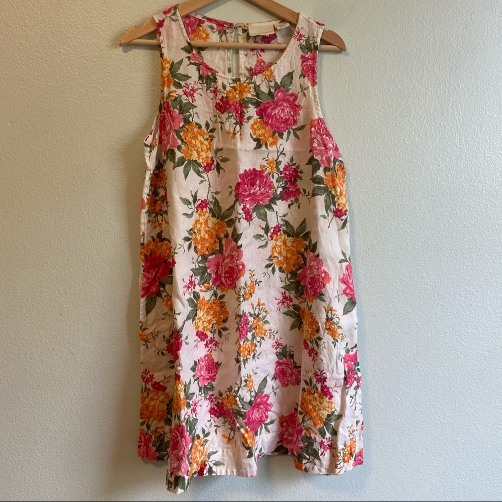 100% Linen Cynthia Rowley Floral Dress